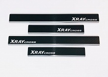 Накладки на пороги нержавеющая сталь под карбон 4шт. для LADA (ВАЗ) XRAY I