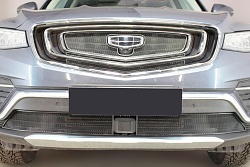 Комплект сеток black верх 3 части и низ 2 части с датчиком ACC для Geely Atlas Pro