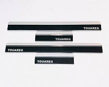 Накладки на пороги нержавеющая сталь под карбон 4шт. для Volkswagen Touareg II