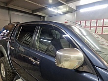 Дефлекторы окон 2D с хром накладками 4 шт. для Mitsubishi L200 IV Рестайлинг