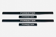 Накладки на пороги нержавеющая сталь под карбон 4шт. для Subaru Forester IV Рестайлинг 2